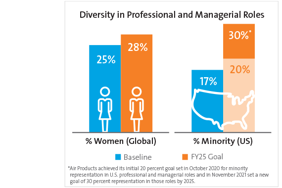 Updated 2025 goal for minority representation 